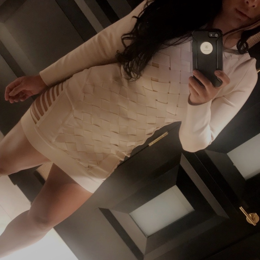 Elegant Cream Woven Dress